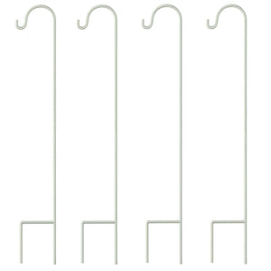 GrayBunny Shepherd Hook, 35 inch Black, Set of 4 Solid (Non-Hollow) Single Piece (No Assembly), Strong Rust Resistant Premium Metal Hanger For Weddings Plant Baskets Solar Lights Lanterns & Mason Jars