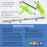 Telescopic Squeegee Window Cleaner Kit! Shower Squeegee, Window Cleaning Tools, Car Windshield Tool and Doors - Indoor/Outdoor Washing Equipment with Telescoping Pole