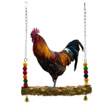 Mrli Pet Chicken Swing Toys with Natural Wooden for Hens Large Bird Parrot Macaw Training