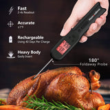 A ALPS Meat Thermometer with Rechargeable Battery, Digital Kitchen Food Cooking Thermometer Accurate for Candy Oil BBQ Grill Smoker, Built-in Food Temperature Guide