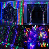 Neretva Window Curtain Icicle Lights, 304 LEDs String Fairy Lights, 9.8x9.8ft, 8 Modes Linkable,LED String Lights for Christmas Party Wedding Patio Lawn Garden Decorative Lights (White)