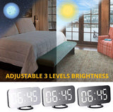 Wellonice Digital Alarm Clock - Stylish led Clock with 2 USB Ports - 6.5 inch Display Stylish led with Automatic Brightness Control