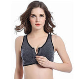 Women's Zip Front Sports Bra Wireless Post-Surgery Bra Active Yoga Sports Bras