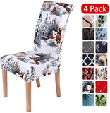 smiry Stretch Printed Dining Chair Covers, Spandex Removable Washable Dining Chair Protector Slipcovers for Home, Kitchen, Party, Restaurant - Set of 6, Black Baroque