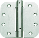 Global Door Controls 4 in. x 4 in. Satin Nickel Steel Spring Hinge with 5/8 in. Radius - Set of 3