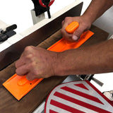 Safety Woodworking Push Block and Push Stick Package 5 Piece Set In Safety Orange Color, Ideal for Woodworkers and Use On Table Saws, Router Tables, Jointers and Band Saws