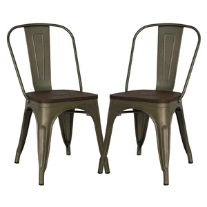 POLY & BARK EM-112-BLK-X4 Trattoria Side Chair in Black (Set of 4)