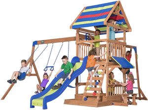 Backyard Discovery Beach Front Wooden Swing Set