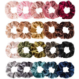 Whaline Macaron Theme Hair Scrunchies, Ice Cream Color Elastic Scrunchy Bobbles Velvet Hair Bands Soft Hair Ties Hair Accessories for Women Kids Girls (12 Colors)