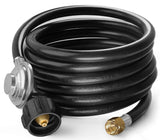 DOZYANT 12 Feet Universal QCC1 Low Pressure Propane Regulator Grill Replacement with 12 FT Hose for Most LP Gas Grill, Heater and Fire Pit Table, 3/8