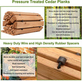 Reliancer 8' Wooden Garden Pathway Weather-resistant Straight Walkway Roll Out Cedar Outdoor Patio Path Rustic Decorative Garden Boardwalk Walkways Roll Up Beach Wood Road Floor Wedding Party Pathways