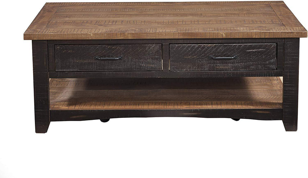 Martin Svensson Home Rustic Coffee Table, Antique Black and Honey Tobacco