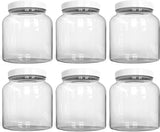 KombuJars ½ Half Gallon GLASS Jars 64 oz Airtight Lined Seal Plastic Lid Cap, Wide Mouth Jar, Brewing Fermenting Kombucha, Storage Bottles Kefir Canning, Clear, Multi-use Mason (6)