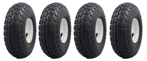 Ranch Tough 4 Pack RT310 10" Pneumatic Replacement Tires for Garden Including Gorilla Cart, Black
