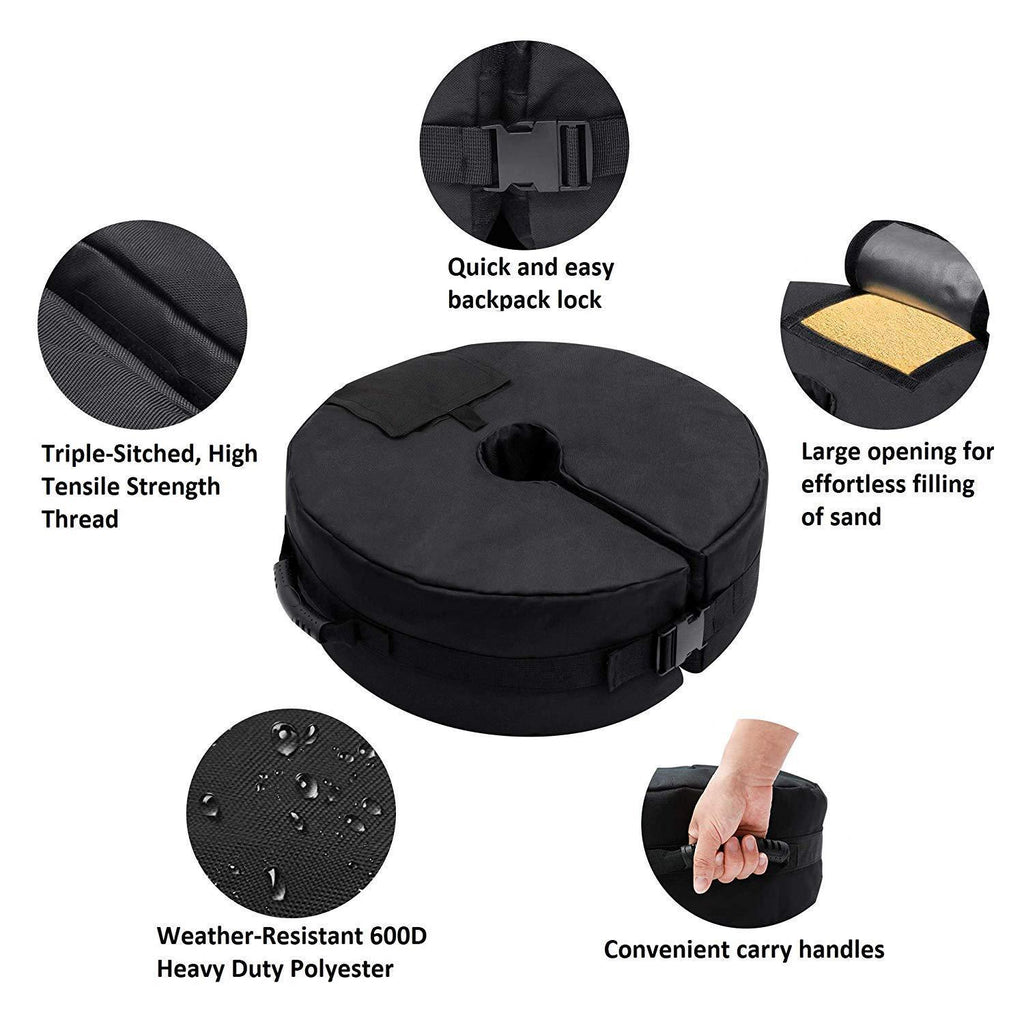 RestZone 18" Round Umbrella Base Weight Bag | Fits Any Offset, Cantilever & Outdoor Patio Umbrella Stand | Easy to Carry & Install | Holds Approx. 80lbs of Sand