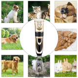 Dog Grooming Kit Clippers, Electric Quiet, Low Noise, Rechargeable, Cordless, Pet Hair Thick Coats Clippers Trimmers Set Suitable for Dogs, Cats, and Other Pets