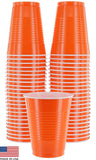 Amcrate Orange Colored 16-Ounce Disposable Plastic Party Cups - Ideal for Weddings, Party’s, Birthdays, Dinners, Lunch’s. (Pack of 50)