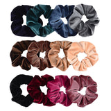 Whaline Macaron Theme Hair Scrunchies, Ice Cream Color Elastic Scrunchy Bobbles Velvet Hair Bands Soft Hair Ties Hair Accessories for Women Kids Girls (12 Colors)