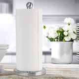 Stainless Steel Kitchen Paper Towel Holder Dispenser - Weighted Base - Sturdy, Durable, Rust-Proof