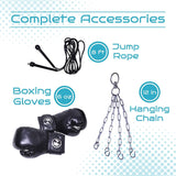 Harvil Kids Boxing Set with 25-Pound Punching Bag, Boxing Gloves, Jumping Rope, Ceiling Attachment and Hanging Chain