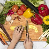 HHXRISE Original Large Plastic Cutting Board With 3 Built-In Compartments, Reversible Chopping Board, Anti-Slip Cutting Mat, Grip Handle And Juice Grooves, Easy Carry and Clean, BPA Free