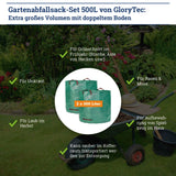 Glorytec 2-Pack Garden Bags - 132 Gallons Leaf Bag - Price-Performance Winner 2018 - Large Reusable Gardening Bagster with 4 Handles - Collapsible Lawn and Yard Waste Containers