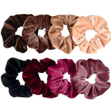 Whaline Macaron Theme Hair Scrunchies, Ice Cream Color Elastic Scrunchy Bobbles Velvet Hair Bands Soft Hair Ties Hair Accessories for Women Kids Girls (12 Colors)