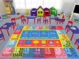 KC Cubs Playtime Collection Math Symbols, Numbers and Shapes Educational Learning Area Rug Carpet for Kids and Children Bedroom and Playroom (5' 0" x 6' 6")