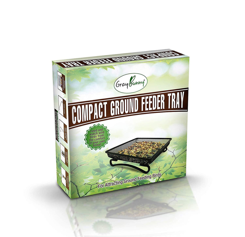 Gray Bunny GB-6889 Ground Bird Feeder Tray for Feeding Birds That Feed Off The Ground ! Durable and Compact Platform Bird Feeder Dish Size 7 x 7 x 2 inches