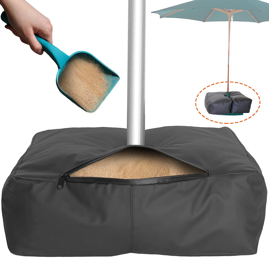 Nature's Blossom Weather Resistant Weights for Patio Umbrella Base - 19’’ Square. for Classic Outdoor Umbrellas, Hanging, Cantilever & Offset Models. Detachable Velcro - Easy Installation. XL Opening for Filling Sand