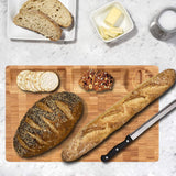 HHXRISE Original Large Plastic Cutting Board With 3 Built-In Compartments, Reversible Chopping Board, Anti-Slip Cutting Mat, Grip Handle And Juice Grooves, Easy Carry and Clean, BPA Free