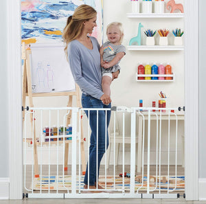 Regalo 56-Inch Extra WideSpan Walk Through Baby Gate,  Includes 4-Inch, 8-Inch and 12-Inch Extension, 4 Pack of Pressure Mounts
