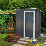 DOIT 5'x3'x6' Outdoor Metal Garden Storage Shed,Outdoor Tool House Heavy Duty Sliding Door