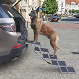 Niubya Folding Car Dog Steps Stairs, Lightweight Aluminum Portable 5 Step Pet Ladder Ramp for Medium and Large Dogs to Get into Car, Truck, SUV and High Bed, Supports 150-200 lbs