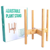 Bamboo House Mid-Century Style Adjustable Width Plant Stand Between 9-13" Made from Bamboo - Modern Home Decor, Elegant Flower Pot Holder, Fits Medium to Large Pots - EXCLUDING Plant Pot