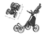 CaddyTek Caddycruiser One Version 8 - One-Click Folding 4 Wheel Golf Push Cart
