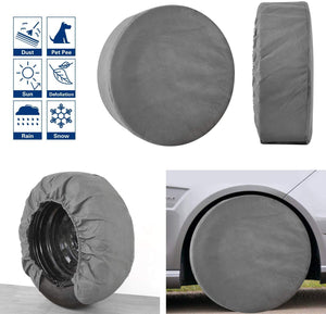 VIEFIN Set of 4 Wheel Tire Covers, Waterproof UV Sun RV Trailer Tire Protectors, Fit 27" to 41" Truck Camper Van Auto Car Tires Diameter