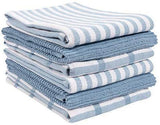 KAF Home Mixed Flat & Terry Kitchen Towels | Set of 6 18 x 28 Inches | 4 Flat Weave Towels for Cooking and Drying Dishes and 2 Terry Towels, for House Cleaning and Tackling Messes and Spills (Teal)