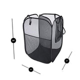 Smart Design Deluxe Mesh Pop Up Square Laundry Hamper w/ Side Pocket & Handles - VentilAir Fabric Collapsible Design - for Clothes & Laundry - Home - (Holds 2 Loads) (14 x 23 Inch) [Black]