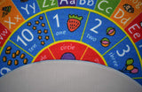 KC Cubs Playtime Collection ABC Alphabet, Numbers and Shapes Educational Learning & Game Area Round Circle Rug Carpet for Kids and Children Bedrooms and Playroom
