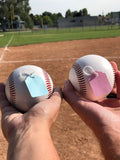 Gender Reveal Baseballs | Set of Premium Exploding Vibrant Pink and Blue Chalk | Extra-Powder Filled Baseballs | 2 Pack- 1 Pink 1 Blue for Gender Reveal Party!