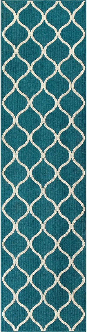 Maples Rugs Rebecca 2'6 x 10' Non Skid Hallway Carpet Entry Rugs Runners for Kitchen and Entryway, Grey/White