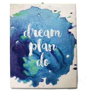 Dream, Plan, Do Watercolor Canvas Art Wall Decor | Small Motivational Posters for Office | Rustic Home Decor for Bedroom, Kitchen, Living Room, and Bathroom | Inspirational Presents for Women and Men