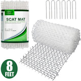Tapix Cat Scat Mat Clear Anti-cat Network with Spikes Digging Stopper - Cat Deterrent Mat for Indoor and Outdoor 8 feet x 12 inches with 6 Staples