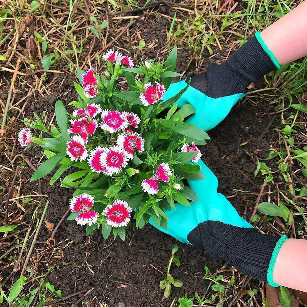 Garden Genie Gloves with Fingertips Claws Quick (Double Claw)by Awefrank --Safe for Rose Pruning –Best Gardening Tool -Best Gift for Gardeners-Great for Digging Weeding Seeding poking