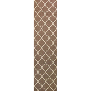 Maples Rugs Rebecca 2'6 x 10' Non Skid Hallway Carpet Entry Rugs Runners for Kitchen and Entryway, Grey/White