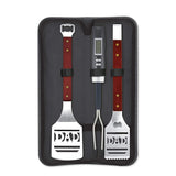 Kovot Dad BBQ Grill Set with Carry Case - 4 Piece Grill Set Includes Spatula, Tongs, Digital Thermometer and Carry Case (Dad BBQ 4-Piece Set)