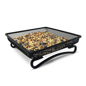 Gray Bunny GB-6889 Ground Bird Feeder Tray for Feeding Birds That Feed Off The Ground ! Durable and Compact Platform Bird Feeder Dish Size 7 x 7 x 2 inches