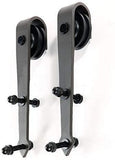 ZEKOO Rustic 6 FT by Pass Barn Doors Hardware Sliding Black Steel Big Wheel Roller Track for Double Wooden Doors