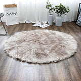 OJIA Deluxe Soft Fuzzy Fur Rugs Faux Sheepskin Shaggy Area Rugs Fluffy Modern Kids Carpet for Living Room Bedroom Sofa Bedside Decor(2 x 3ft, Grey)